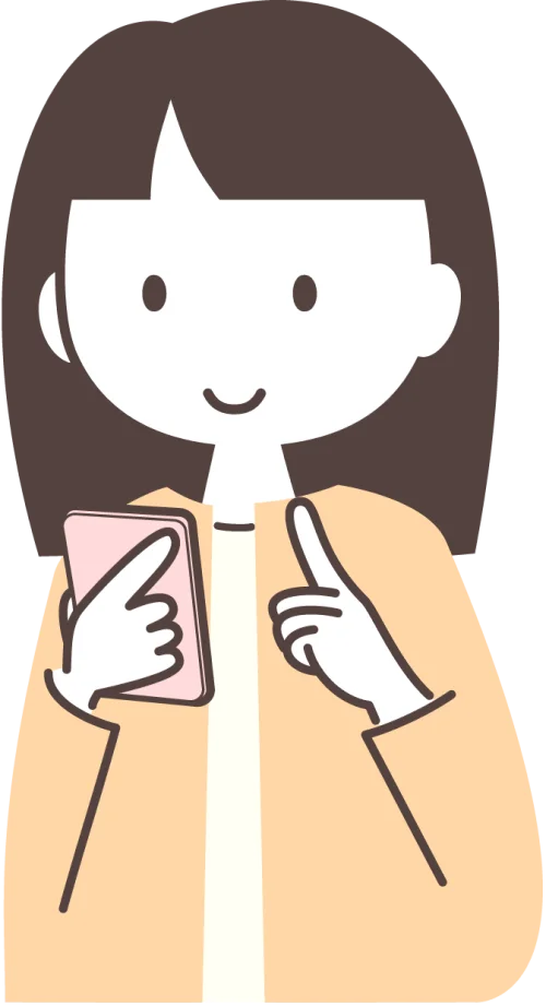 スマホを見る女性のイラスト